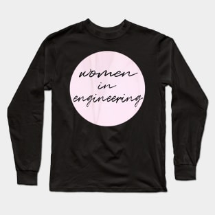 women in engineering pink marble Long Sleeve T-Shirt